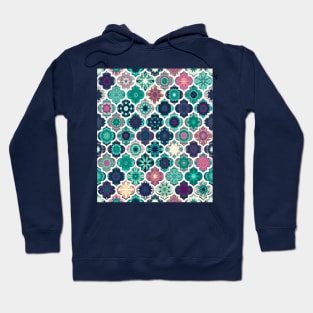 Moroccan Tile Pattern Teal Hoodie